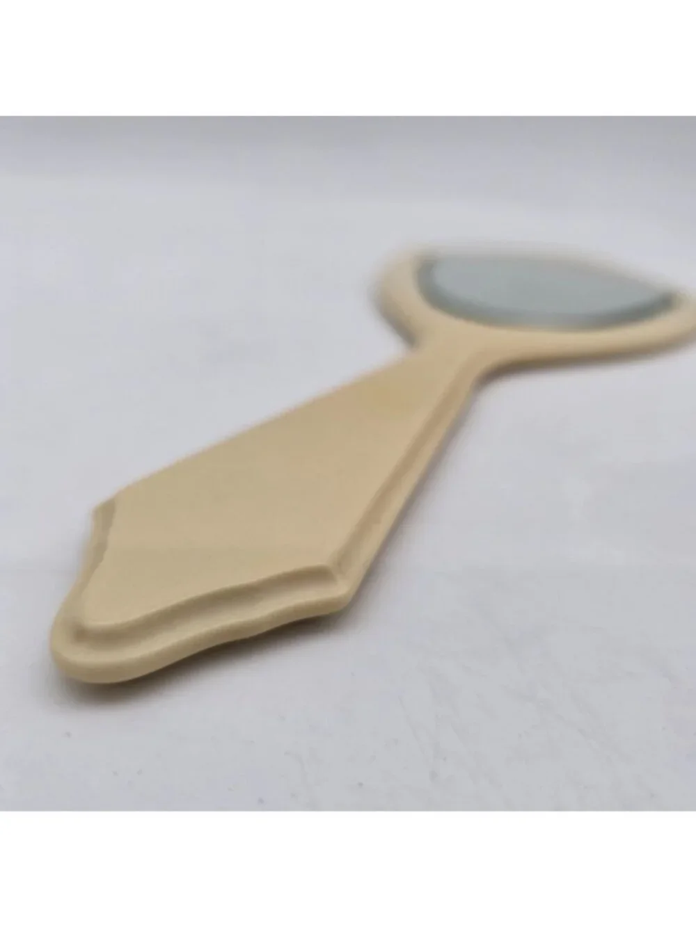 Vintage Ivory Celluloid Hand Mirror With Scalloped Edges by Lyra Lin Dubarry